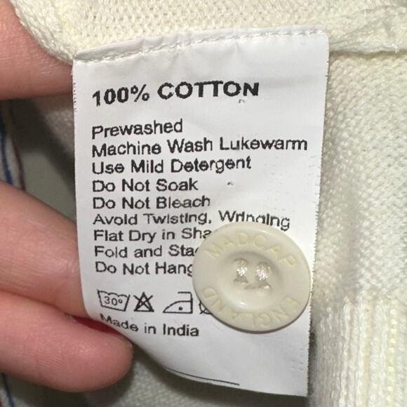 Madcap England Crawdaddy Retro Mod Micro Dash Slim Knit Polo Cardigan Size 2XL - Picture 5 of 12